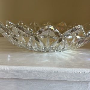 Vintage Federal Petal Clear Carnival Glass Couoe Bowl Set